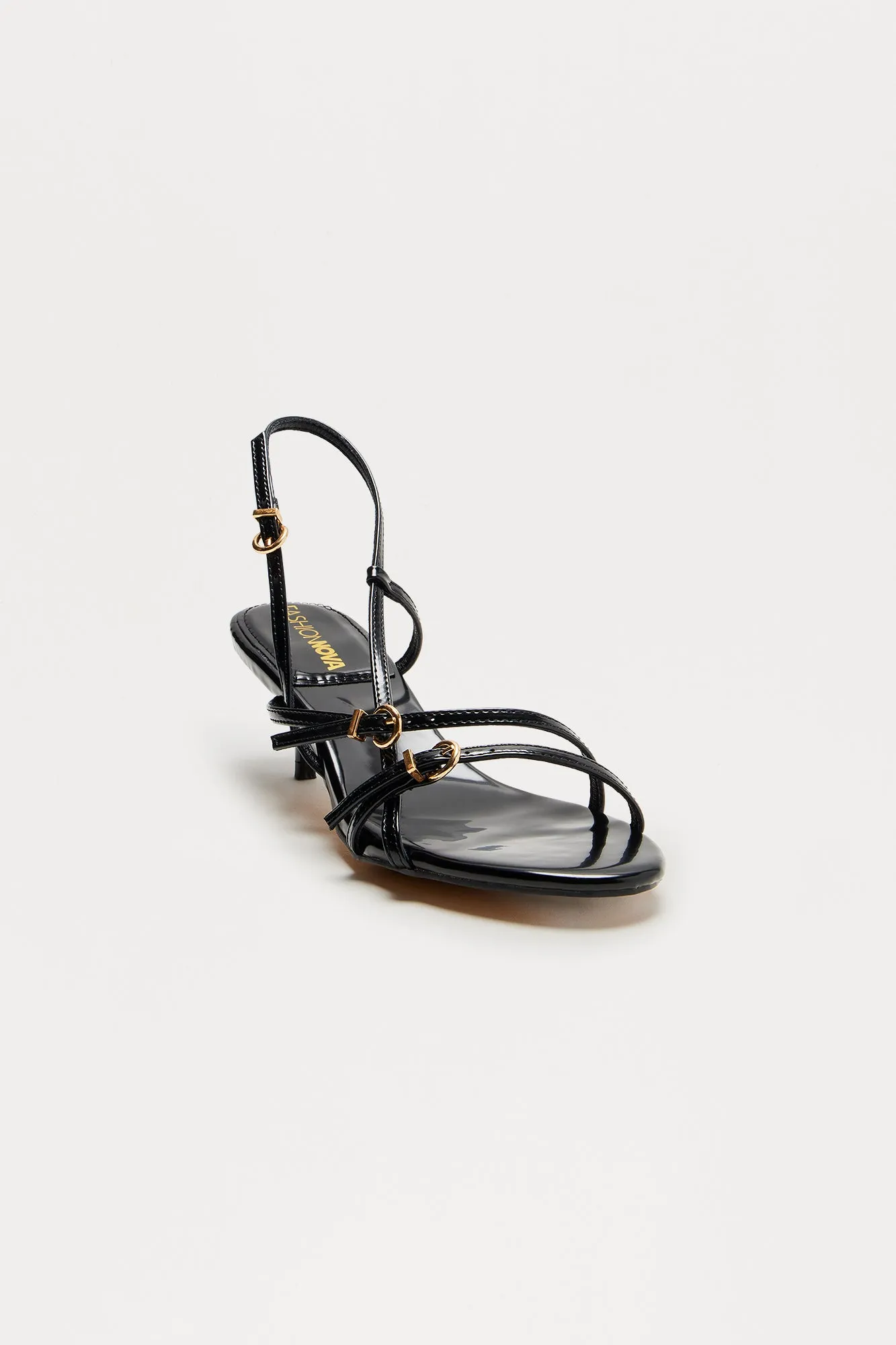Avenue Buckle Slingback Heels - Black