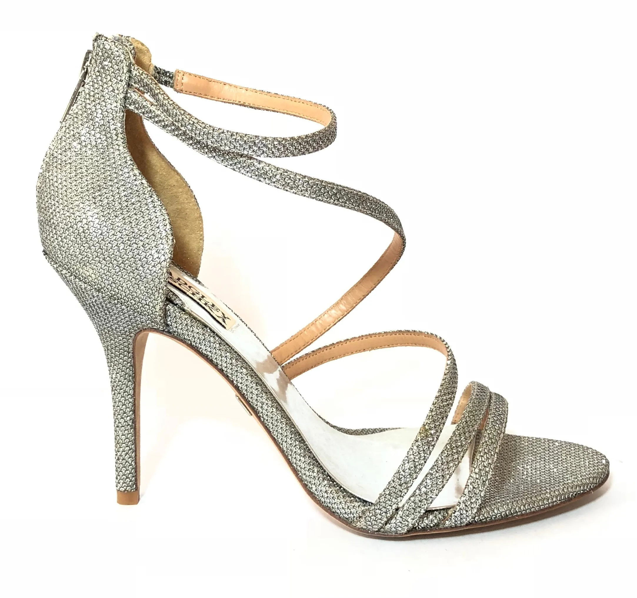 Badgley Mischka Silver Metallic D'ORSAY Heels | Gently Used |