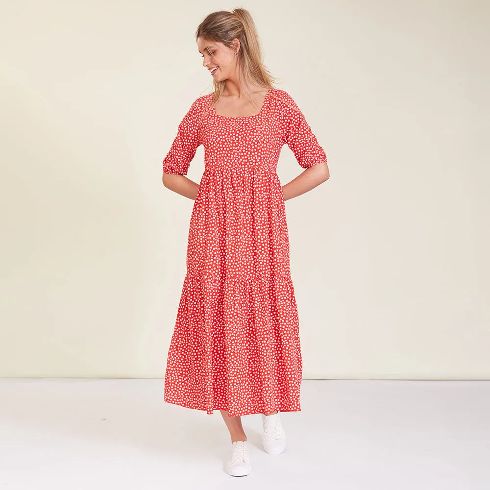Delta Dress (Red Floral)