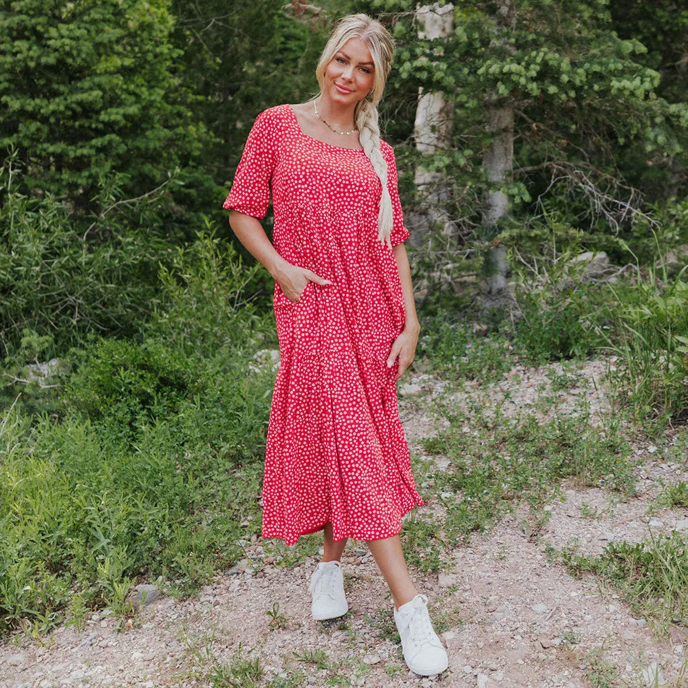 Delta Dress (Red Floral)