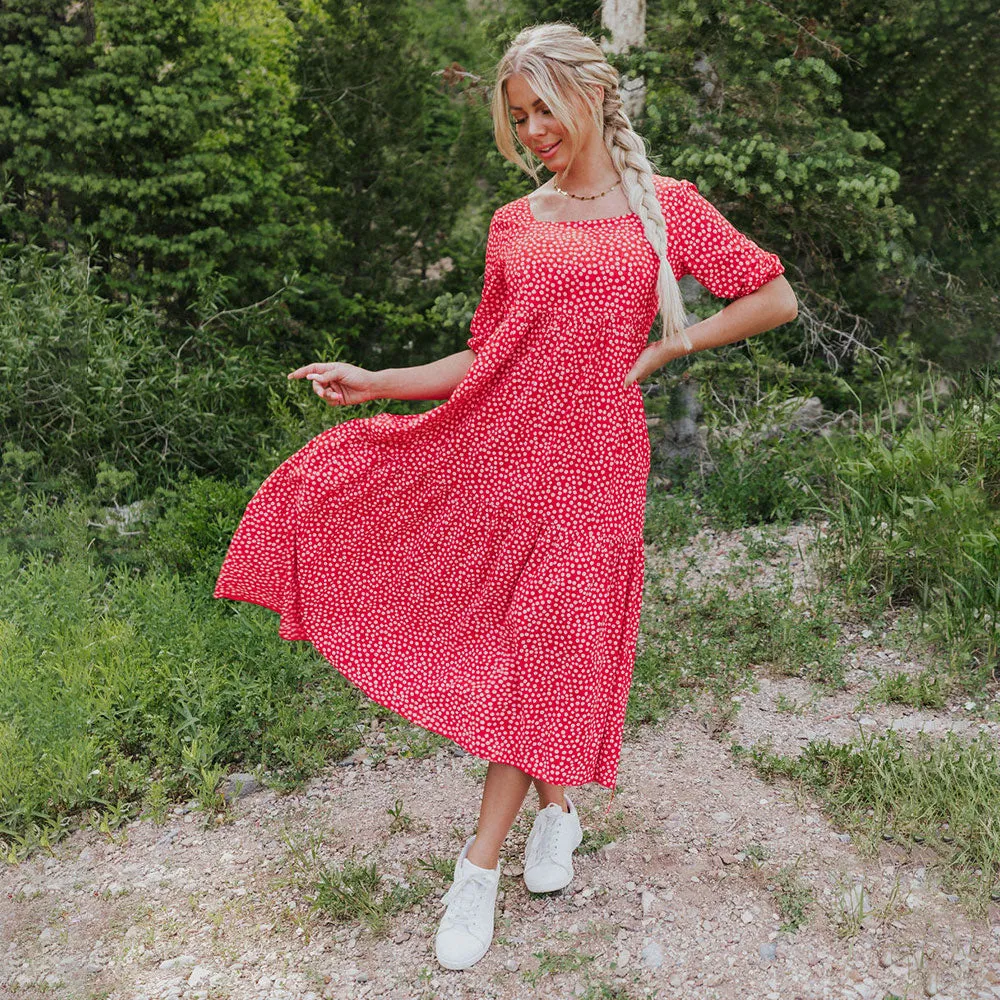 Delta Dress (Red Floral)