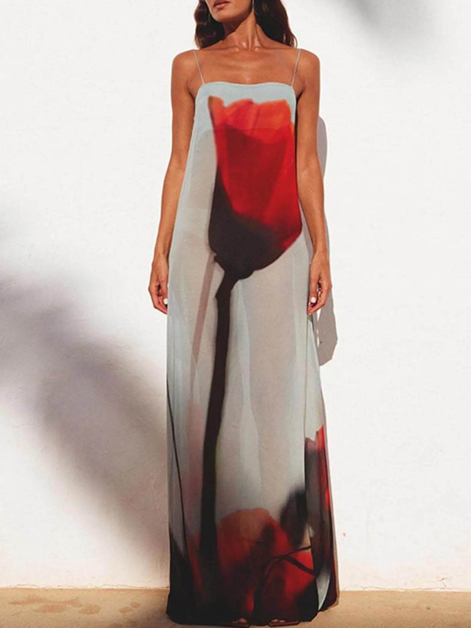 Floral Chiffon Maxi Dress