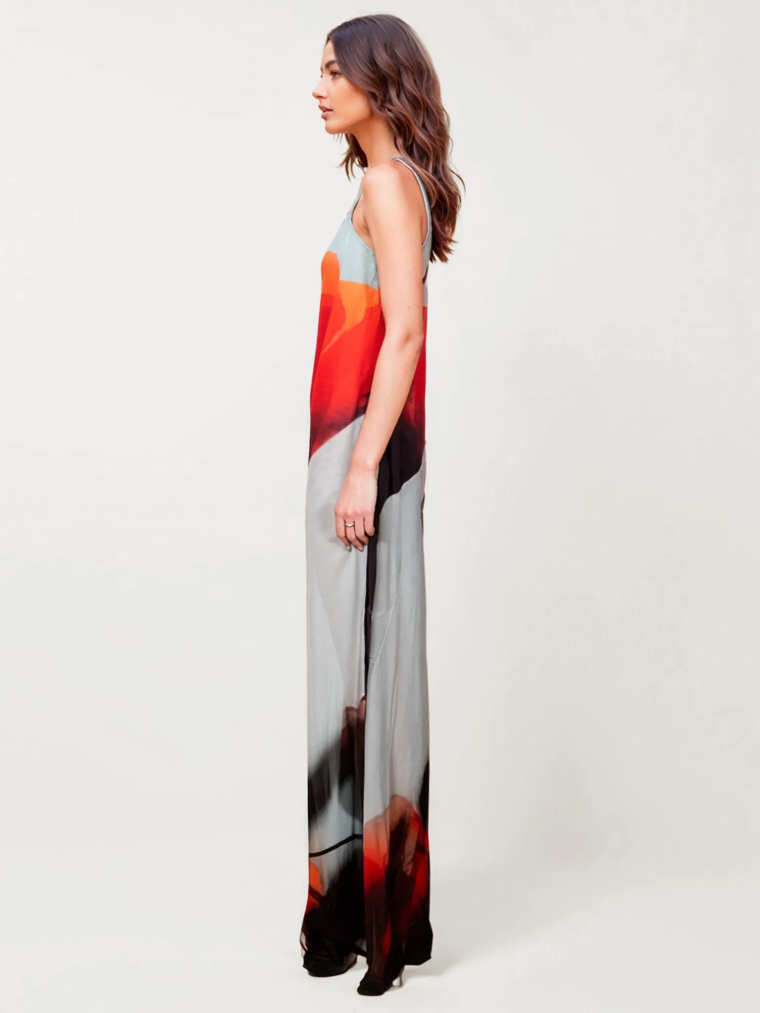 Floral Chiffon Maxi Dress