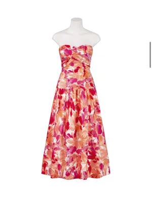 Floral Sunset Strapless Dress