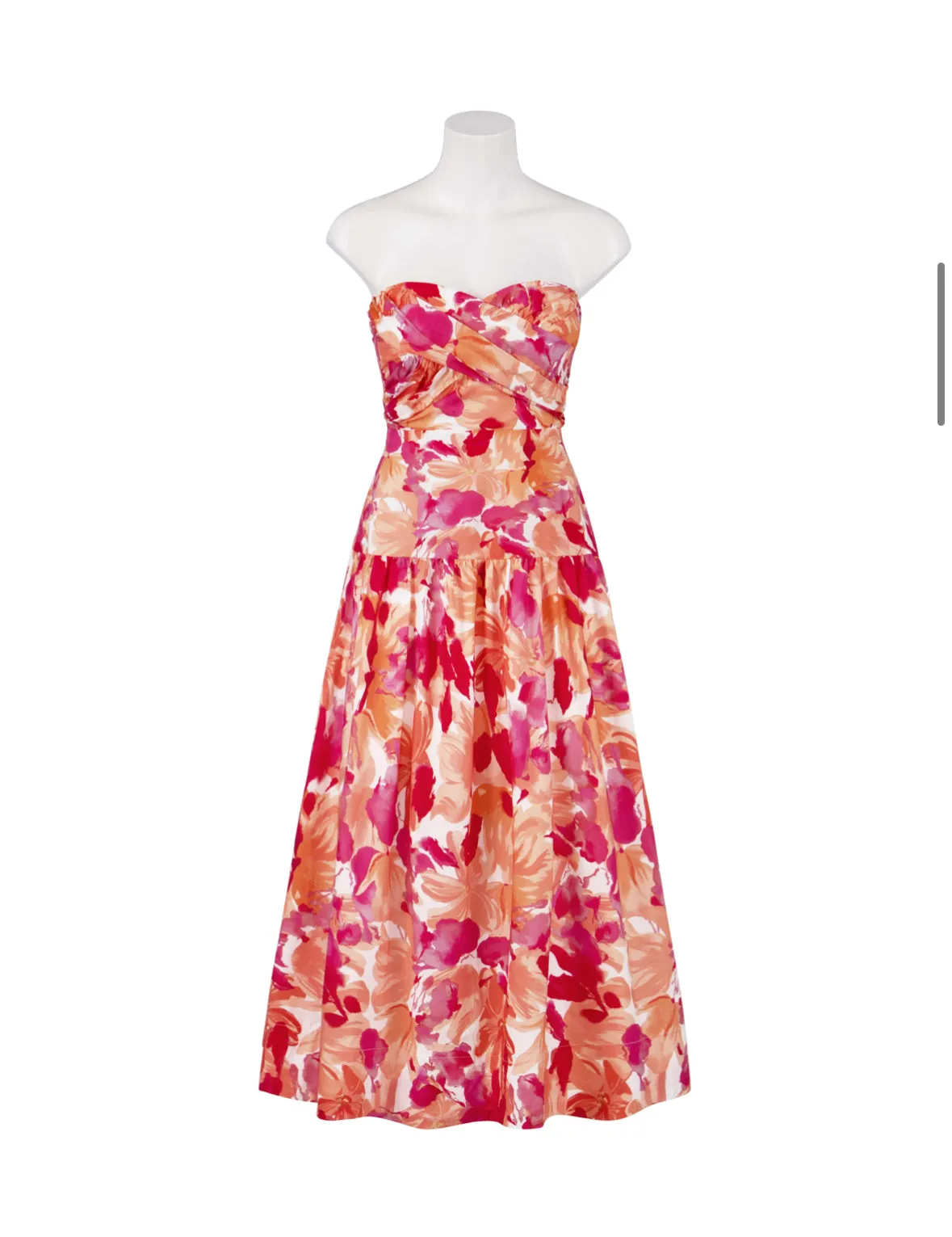 Floral Sunset Strapless Dress