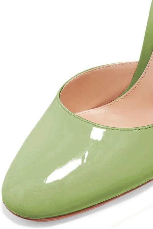 FSJ Women D'Orsay Comfort Ankle Strap High Chunky Heels Closed Point Toe Buckle Up Fancy Dance Ballroom Shoes Size 4-15 M US