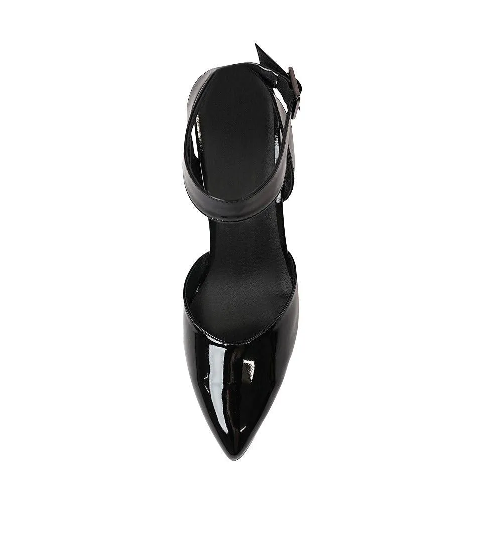 Hisa Black Patent Leather Heels