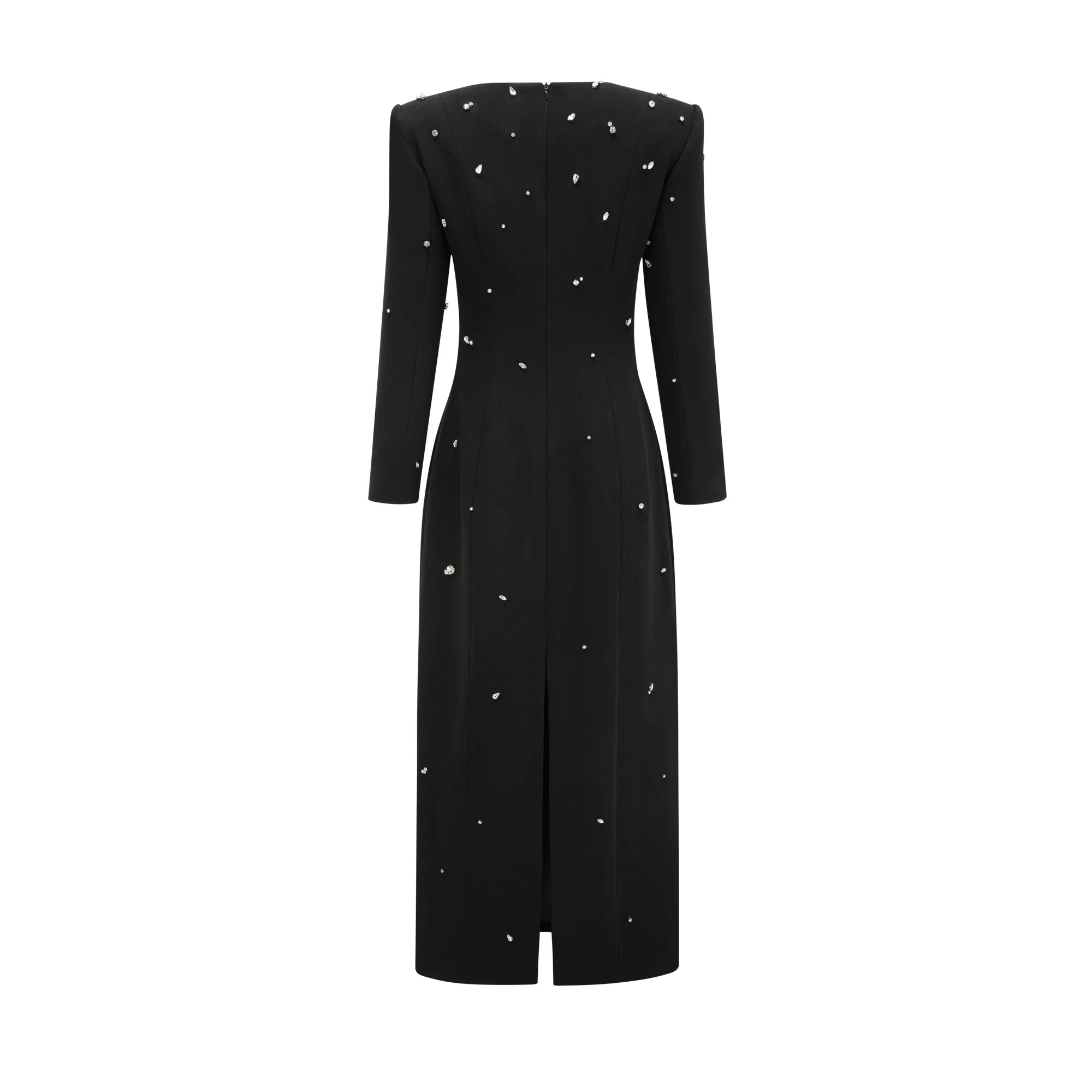 Imelda black crystal-embellished maxi dress
