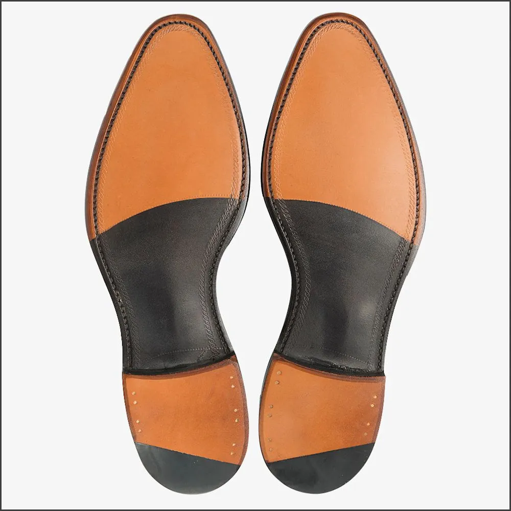 Loake Trinity Deep Mahogany Calf Semi Brogue Leather Sole -