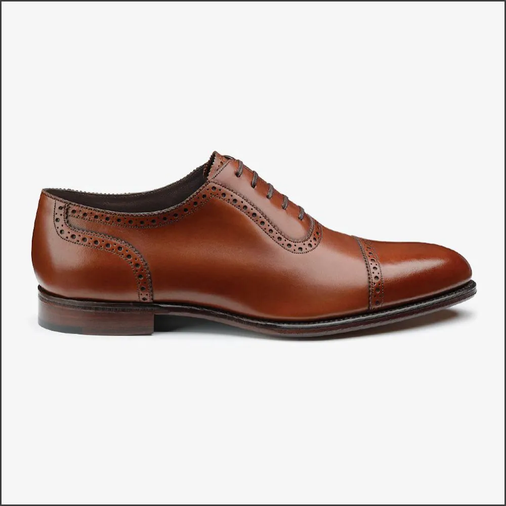 Loake Trinity Deep Mahogany Calf Semi Brogue Leather Sole -