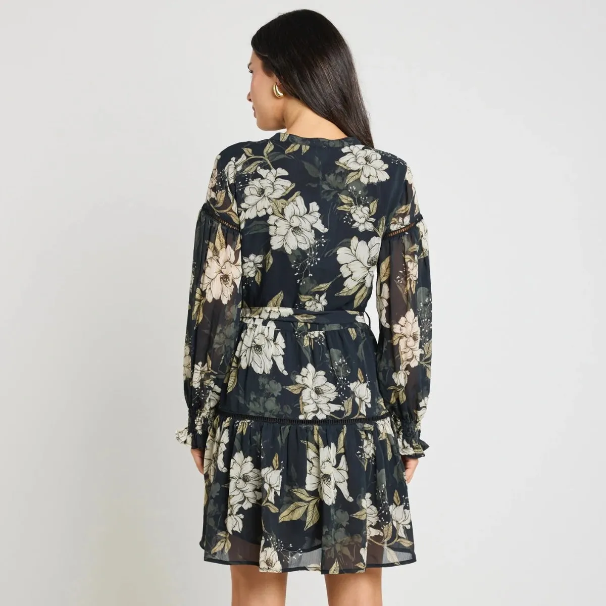 Script Floral Dress (Black)