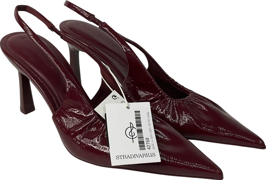stadivarius Red Slingback Heeled Court In Burgundy UK 7 EU 40 