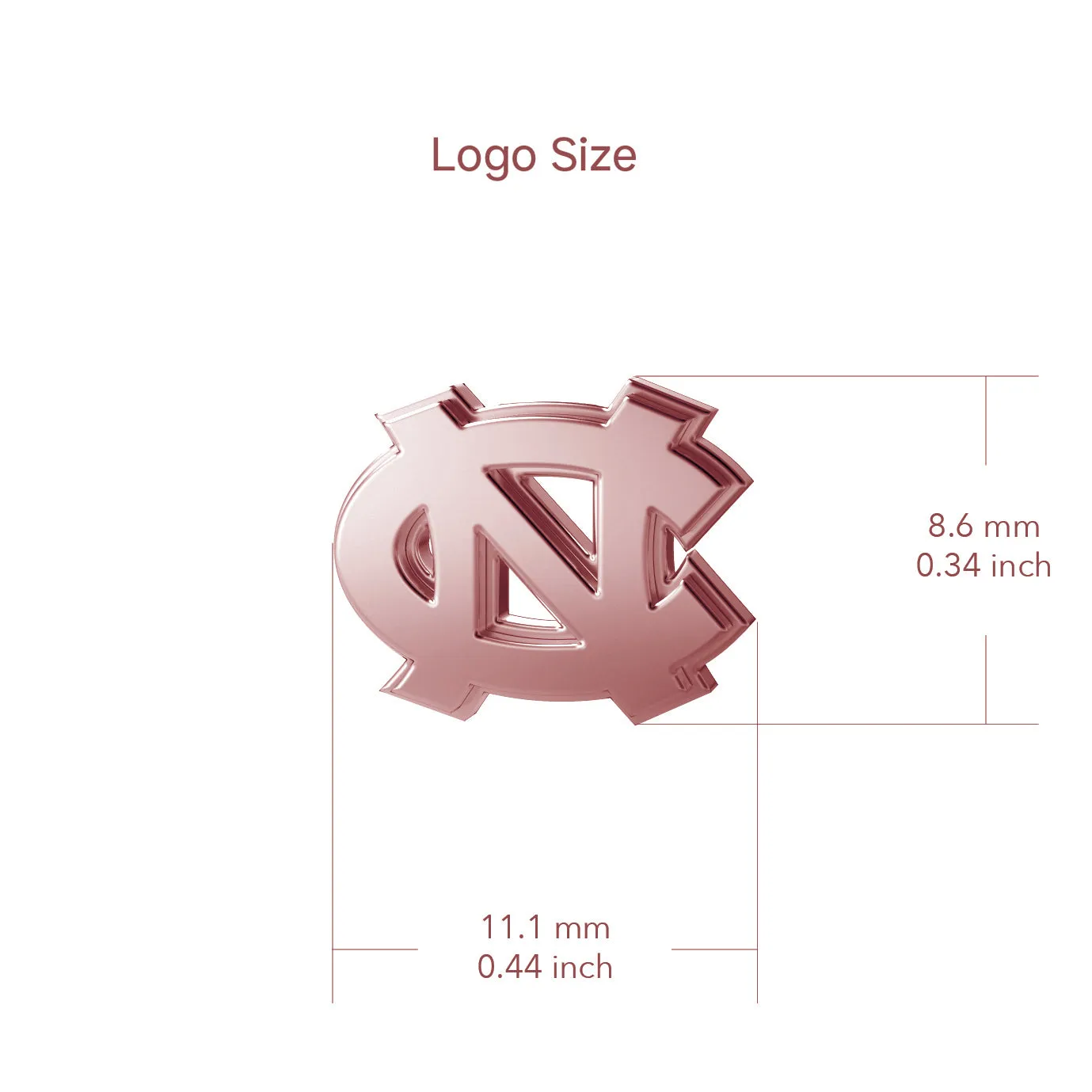 University of North Carolina Post Earrings - Rose Gold Plated